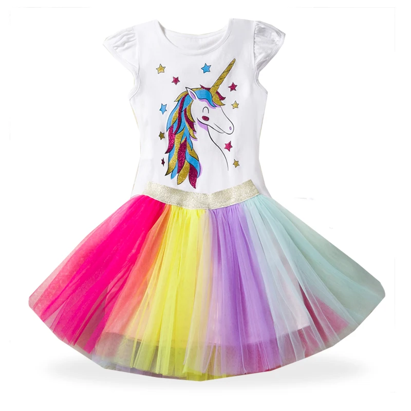 Милое платье для маленьких девочек; платье принцессы с рисунком единорога для девочек; детская одежда для малышей; одежда для крещения и дня рождения; Vestido De Bebes - Цвет: B1