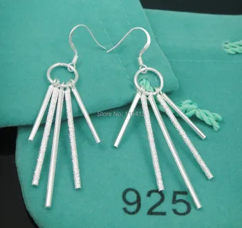 

wholesale 50pcs/lot silver plated five sticks drop Earrings for women high quality drop shipping