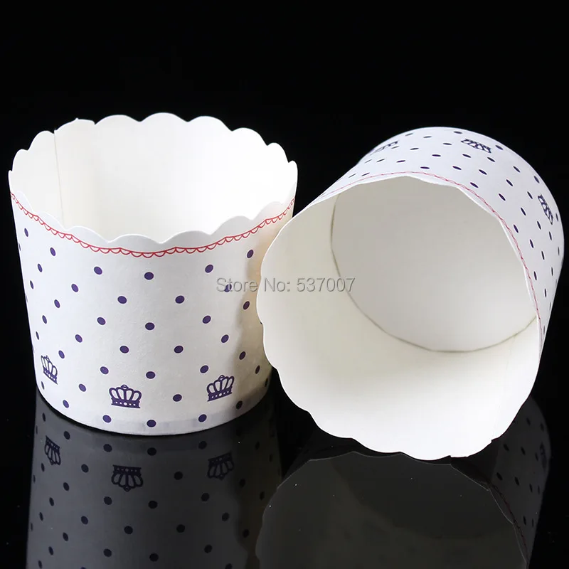 Оптовая продажа 100 шт./лот бумажные маффины в горошек маленькие