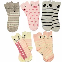5 пара/лот, новые мягкие хлопковые носки для мальчиков и девочек, милые детские носки с мультипликационным принтом для маленьких мальчиков и девочек, 7 видов, подходят для От 1 до 10 лет