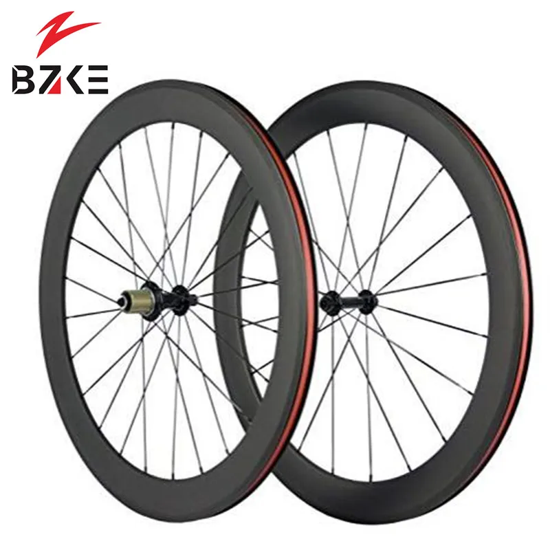 

BZKE carbon wheel for road bike 700c carbon wheelset 45mm depth tubeless carbon bicycle rim roads powerway R13 hubs basalt brake