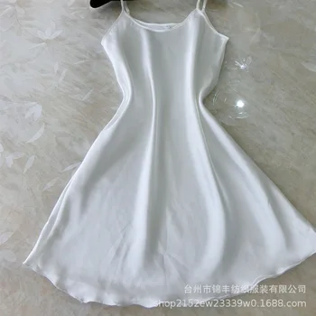 

Ladies Camisole Dress Wild Sexy Skirt 2018 Summer Loose Silk Sleeveless Nightdress Women Lingerie Sleepwear Original Picture