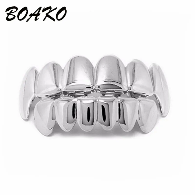 

BOAKO 1 Set Hip Hop Top&Bottom Teeth Grillz Dental Vampire Teeth Caps Steampunk Women MenBijoux Femme Body Jewelry CS Props