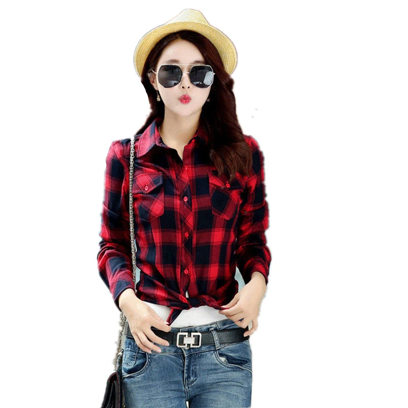 Blusa Manga Larga A Cuadros Blusa Manga Larga A Cuadros