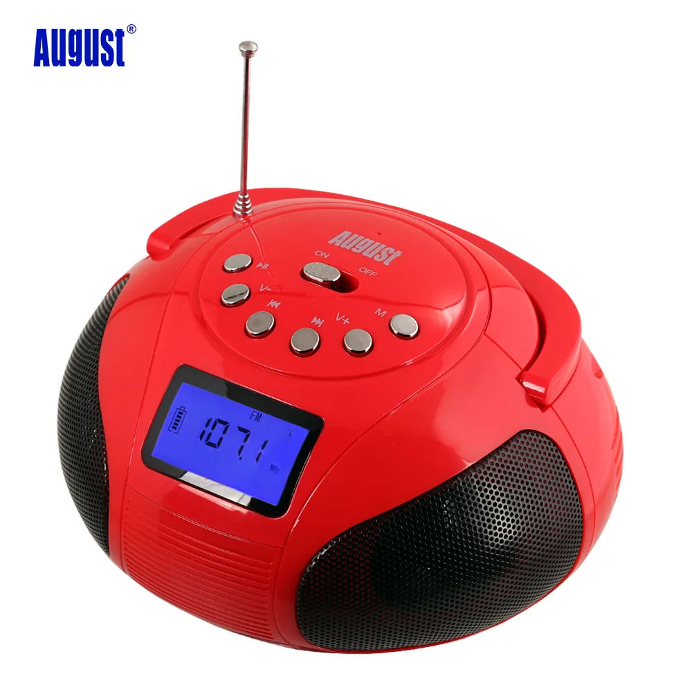 August SE20 Portable Alarm Clock Radio with Bluetooth Speaker Mini MP3 Stereo System with SD