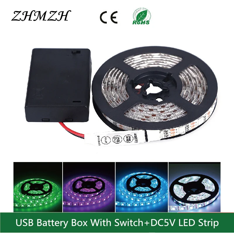 Tiras de Led bateria com interruptor + dc5v Marca : Zhmzh