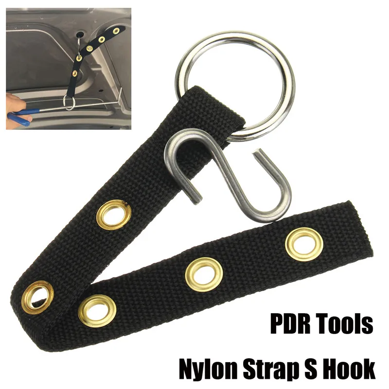 

New 1Set Practical Useful New Car PDR Tools Nylon Strap S Hook Paintless Vehicle Dent Repair Hail Removal Kit