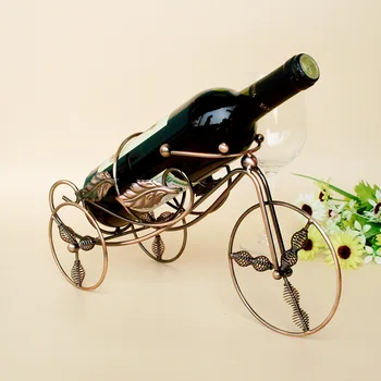 

Hot spring wine rack recommended iron tricycle table decorations and electroplating process decoration personality