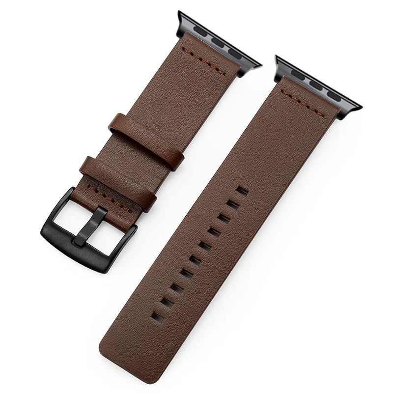 Compatible for Apple Watch Band 44mm 42mm 40mm 38mm,Genuine Leather Band For Iwatch Series 4 3 2 1 Classic Black Brown Strap