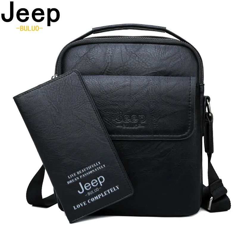 Мужские кожаные сумки для документов jeep buluo комплект оранжевая сумка на плечевом