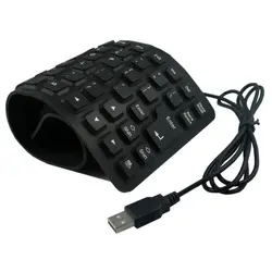 СНЭП-Лидер продаж; чёрные ботинки с гибкий складной USB клавиатура медицинский Моющиеся Сильный и бесшумная клавиатура
