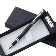 Канцелярские товары, серия Duke, модная гладкая черная и серебряная Ручка-роллер, роскошные металлические подарочные шариковые ручки для письма