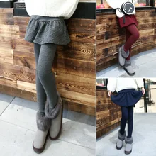 Зимняя одежда; брюки-кюлоты; сезон осень-зима; утепленные леггинсы из искусственной кожи для девочек