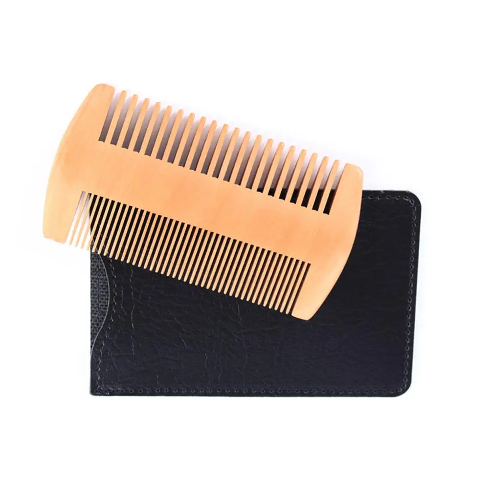 Double Side Comb Beard Hair Comb Men's Wide Tooth Wood Combs Kit No