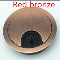 Крышка отверстия из цинкового сплава для настольной линии компьютерная настольная розетка порт кабель-каналы декоративная крышка заглушка отверстие для настольной линии - Color: Red bronze