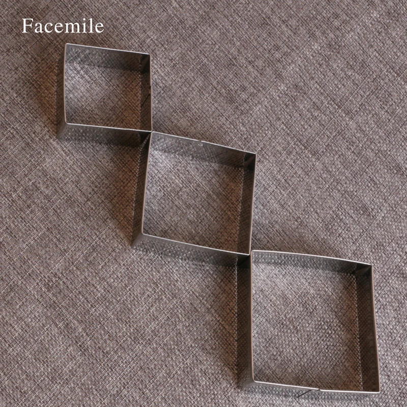 

3Pcs/set Square Cookie Cutter Set Fondant Buiscuit Cake Bread Stainless Steel Mold Mould Cookie Cutter 52128 Gift