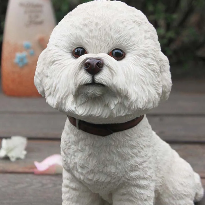 Mnotht Bichon Frise модель собаки из смолы щенок животного игрушка животное сцена