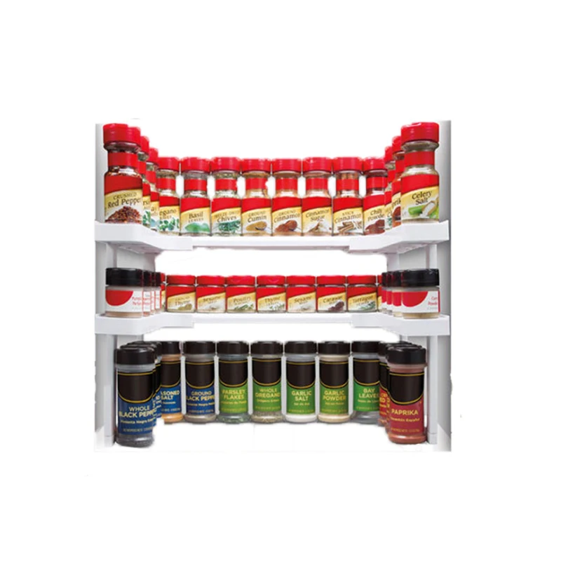 

2 Layers Adjustable Spicy Shelf Kitchen Spice Organizer Storage Rack Shelf Rack Kitchen Spice Seasoning Carrier