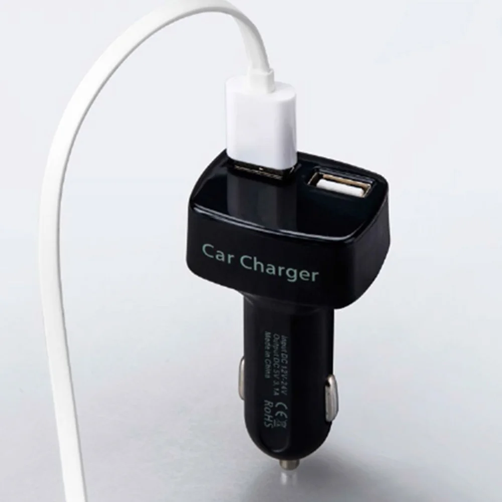 Автомобильное зарядное устройство с двумя USB, 5 В, 3,1 А, быстрая зарядка, светодиодный дисплей, прикуриватель, адаптер для телефона, Автомобильная диагностика напряжения для мобильного телефона