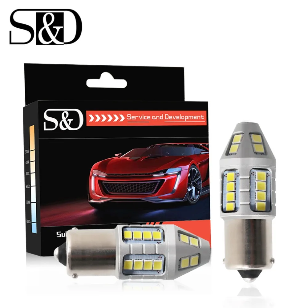 2шт P21W светодиодный 1156 BA15S лампы 30-2830SMD 1200Lm задний указатель поворота автомобиля