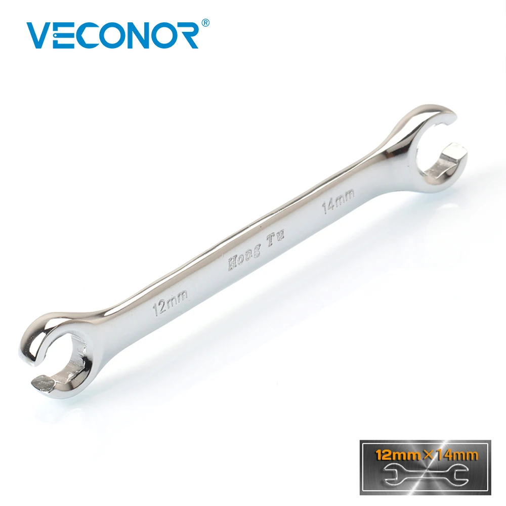 

12X14mm Flare Nut Wrench Spanner Oil Pipe Wrench Full Polish High Torque Multitool For Driving Oil Pipe Screws