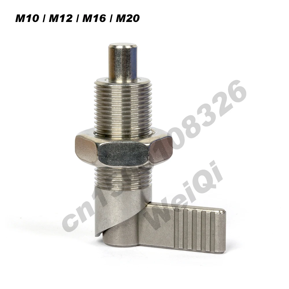 Locking spring screw Indexing plungers ,lever type , stainless steel ,with lock nut ,fine thread M10*1M12*1.5 M16*1.5 M20*1.5