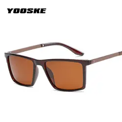 YOOSKE поляризованная hd-линза Для мужчин солнцезащитные очки Винтаж Модные солнцезащитные очки мужские солнцезащитные очки Брендовая