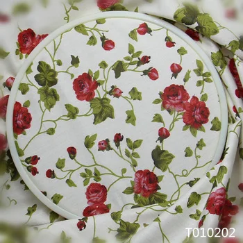 Red Flowers Pattern Cotton for Patchwork fabrics Cloth Clothe by Meter sew Bedding Baby Dolls Quilt Tissu T010202 1x1.6m