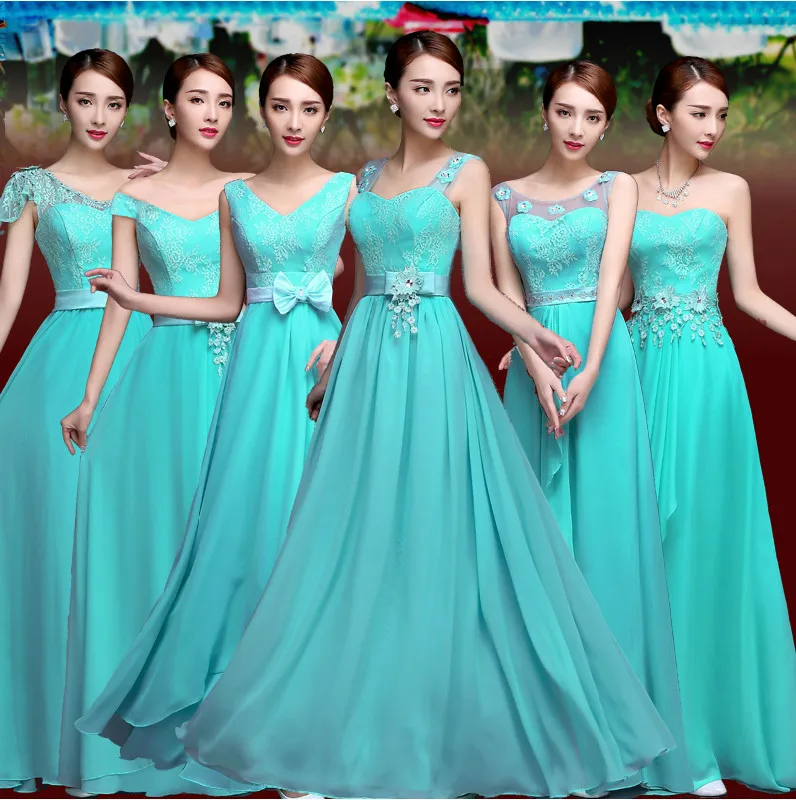 Vestido De Festa Turquoise Bridesmaid Dress Chiffon Two Tone Bridesmaid Dress Chiffon Two Tone