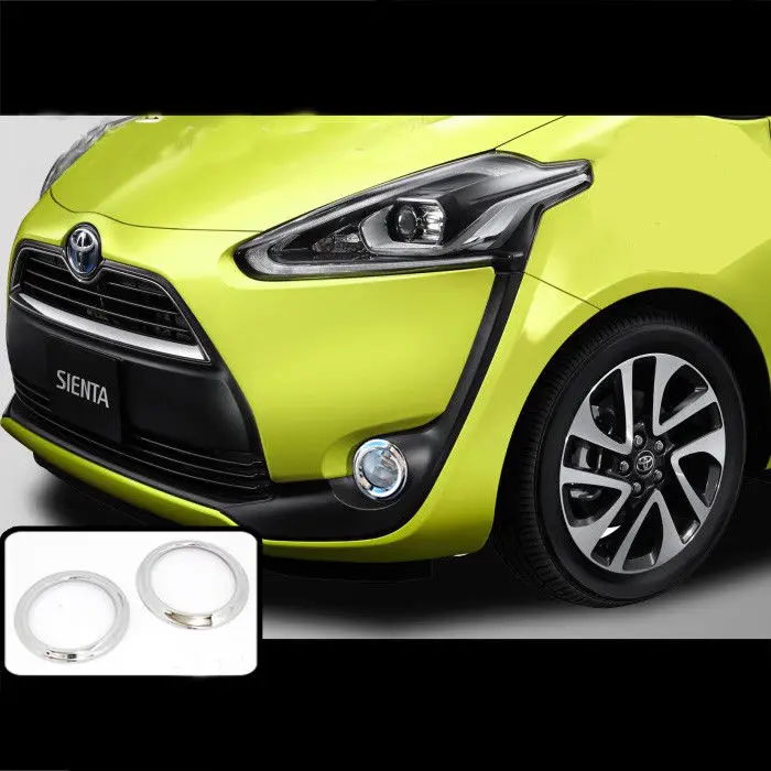 

2pcs Chrome Front Fog Lamp Car Styling Cover Accessories Trim For Toyota Sienta 170 2015-17