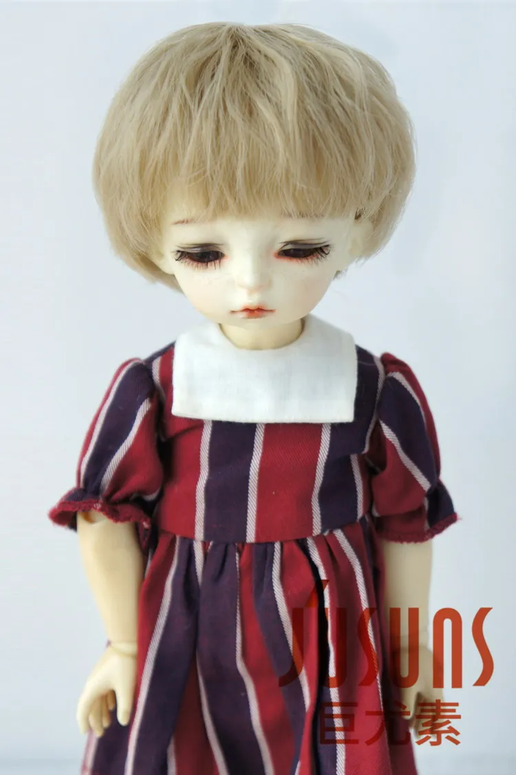 JD043 1/6 1/4 1/3 короткий курчавый BJD парики для YOSD MSD SD легкое кудрявое синтетическое волокно 6-7 дюймов 7-8 дюймов 8-9 дюймов аксессуары для кукол - Цвет: 6-7inch HT Ash Blond