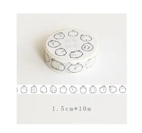 

Molang White Pet Washi Tape DIY Scrapbooking Sticker Label Masking Tape School Office Supply