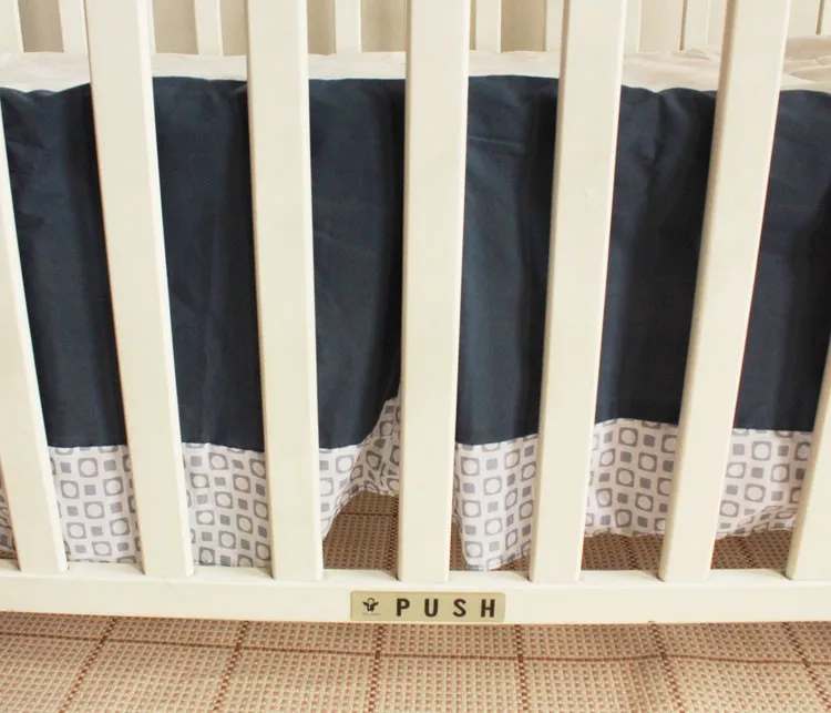 Roupa de Cama do Bebê Conjunto de Cama Berço de Algodão Pára-choques + Duvet + Capa + Saia de Cama Bordado Algodão Berço Pára-choques 4 7 Pçs Kit 33 cama berço de algodão (4 pára-choques + duvet + capa + saia de cama)