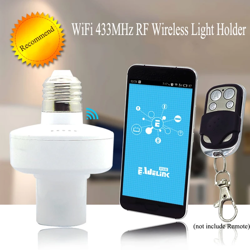  2016 itead Sonoff серии E27 Wi-Fi лампочки держатель Slampher 433 МГц РФ Беспроводной Свет Держатель Для Умный Дом IOS Android пульт дистанционного управления 