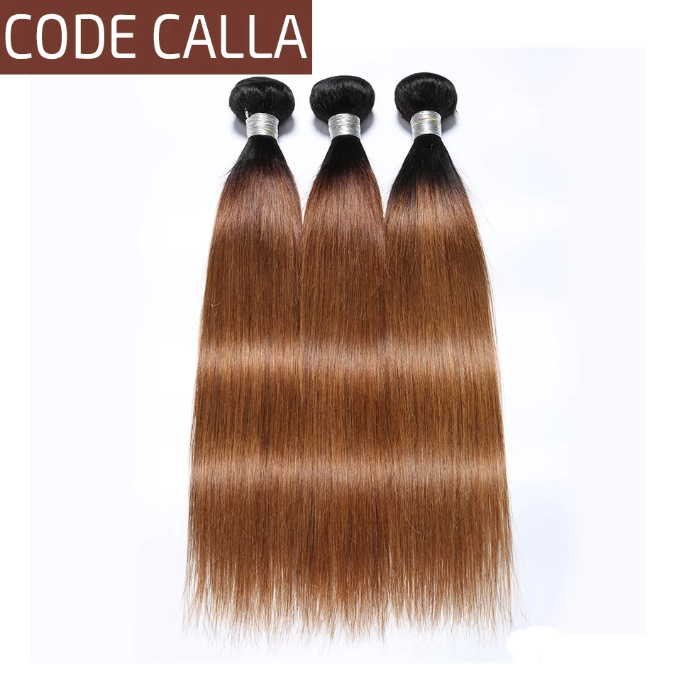 

Code Calla Brazilian Straight 1/3/4 PCS 100% Raw Virgin Human Hair Bundles Extensions Ombre T1B/4/27 Natural Color Free Shipping
