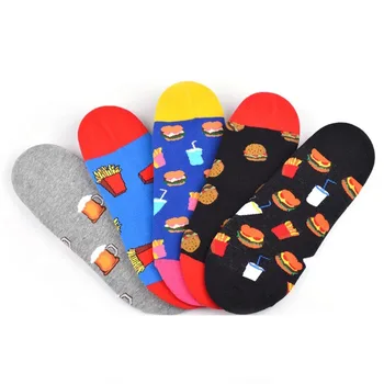 

2019 Men's Fashion Casual Ankle Socks Crazy Animal Geometry Monkey Pattern Dark Boat Socks Colorful Combed Cotton Socks Unisex