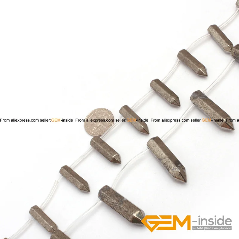 

Pyrite: Hexagonal Columns Silver Gray Beads Strand 15" Wholesale! Natural Stone Bead For Jewelry Making