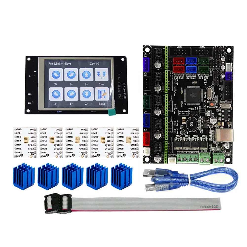 

High Quality For MKS GEN L Compatible with TFT32 LCD Display Support TMC2100 Motor Driver 3D Print Kits