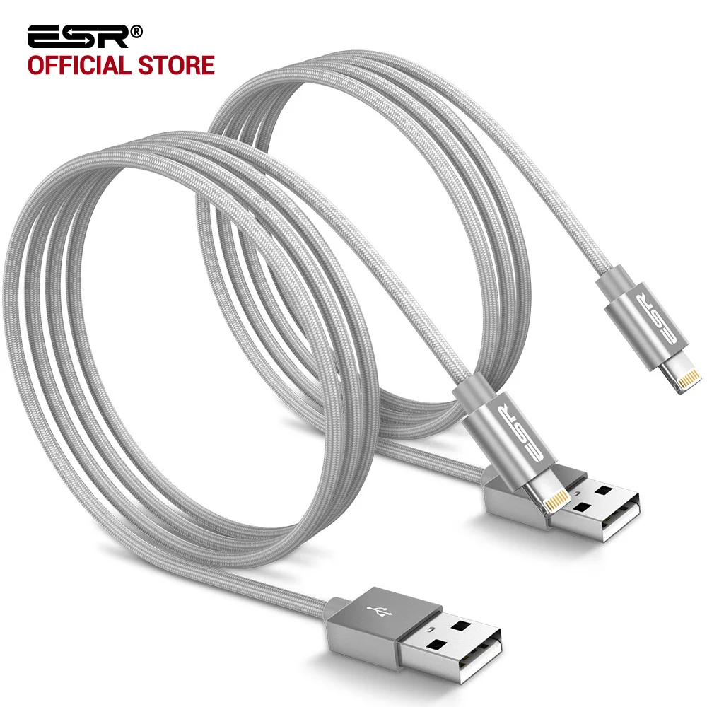 imágenes para Imf certificada esr 2 pack 8 pin 1 m pies iluminación de datos usb de carga rápida cable para iphone 7 6 s plus 5S para nuevo ipad 2017 aire mini imágenes para Imf certificada esr 2 pack 8 pin 1 m pies iluminación de datos usb de carga rápida cable para iphone 7 6 s plus 5S para nuevo ipad 2017 aire mini