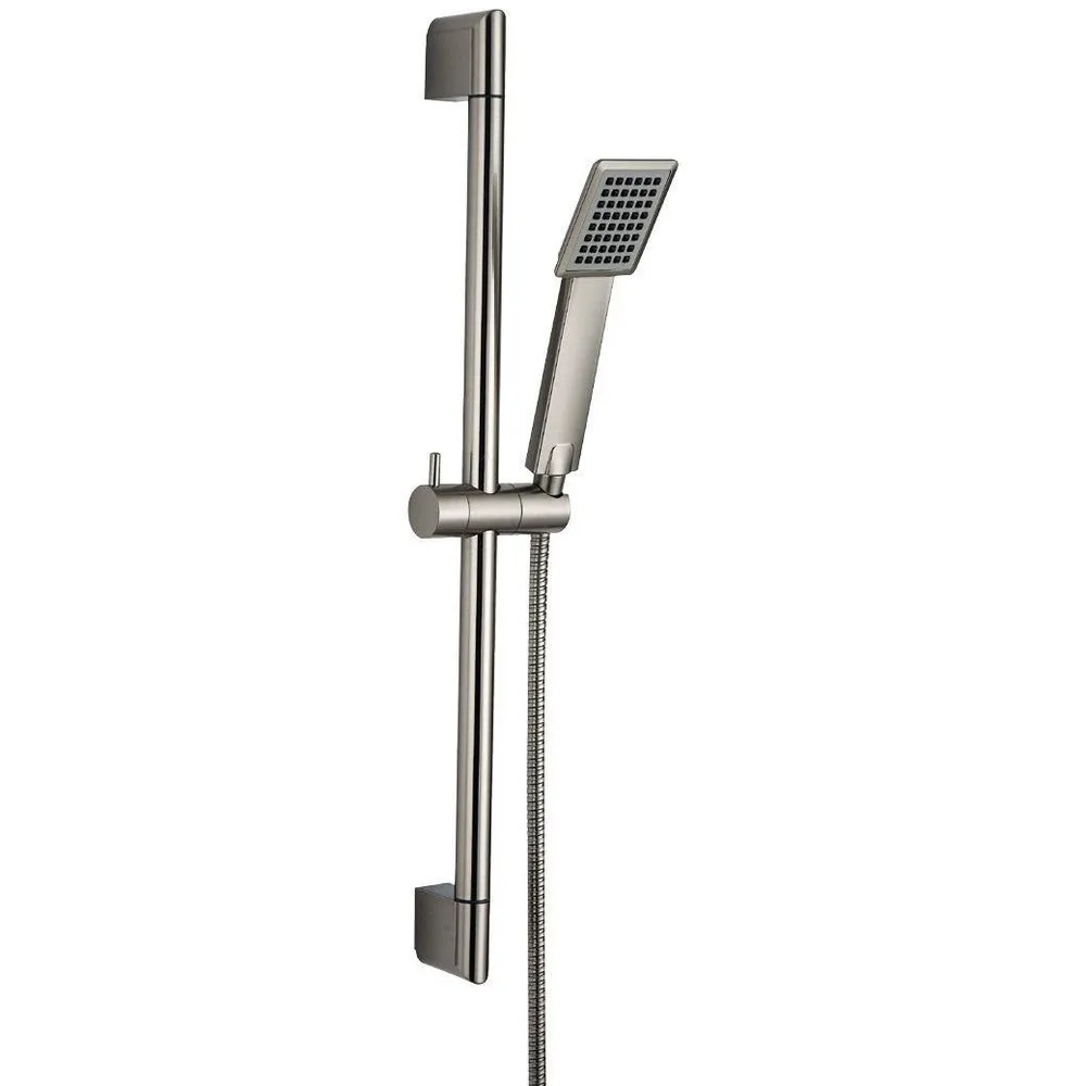 

Stainless Steel & Shower Riser Rail Sliding Bar & Handheld Shower Head, all Brushed Nickel 15-010