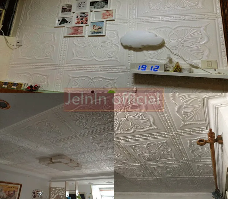 3d geometric pattern ceiling soft wall stickers study diningroom livingroom bedroom waterproof anti-collision foam wall stickers