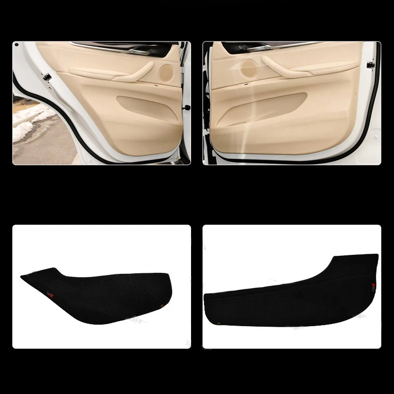 Ipoboo 4pcs Fabric Door Protection Mats Anti kick Decorative Pads For