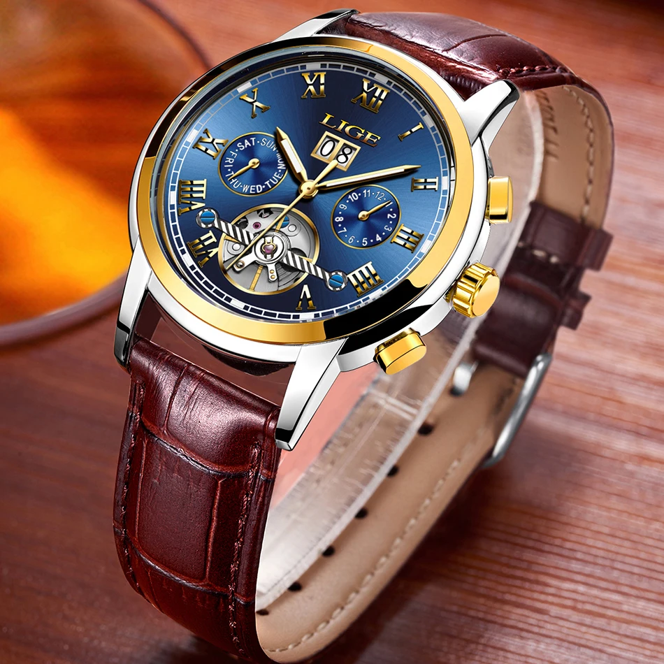 2019 механические часы LIGE для мужчин часы лучший бренд класса люкс для мужчин s автоматические механические часы для мужчин полный сталь