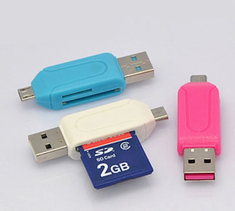 Расширение Телефона читателей Micro USB для Android Card Reader USB OTG Универсальный Micro USB OTG TF/SD Card Reader