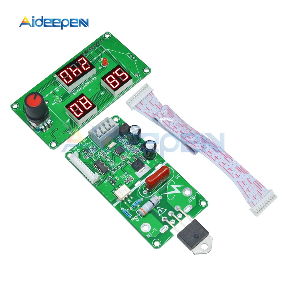 Digital Tube LCD Single Pulse Encoder Spot Welder Welding Module Machine Time Control Board 40A Red Display