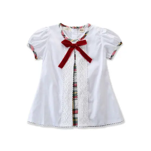 

Cute Toddler Girl Princess Kid Baby Party Bowknot Blouse Clothes 2019 Summer new Shirt Sunsuit