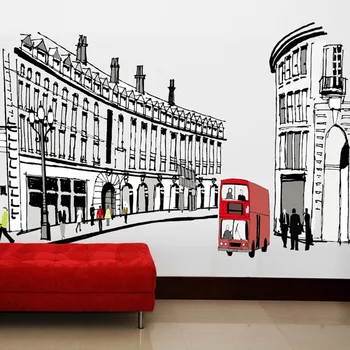 

Diy Modern Rome Street Wall Sticks Building Wall Art Bedroom Living Room urban decal Decoration Home Decor Interio Wallposter