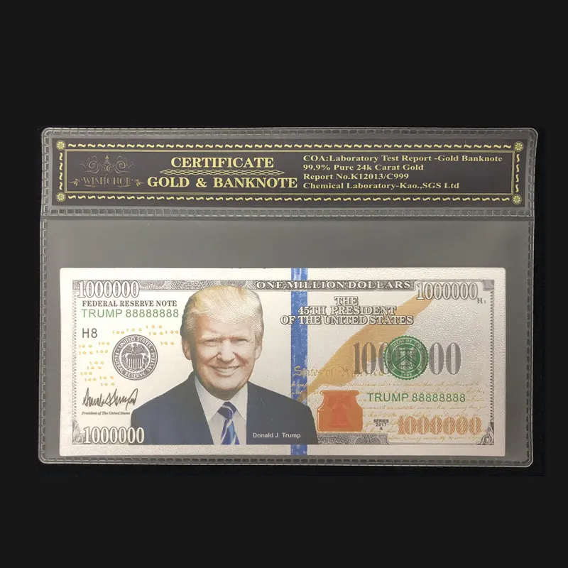 Us 224 29 Offproduk Baru Untuk Perak Amerika Truf Uang Kertas 1 Juta Dolar Uang Kertas Dalam 24 K Berlapis Perak Dengan Coa Bingkai Untuk