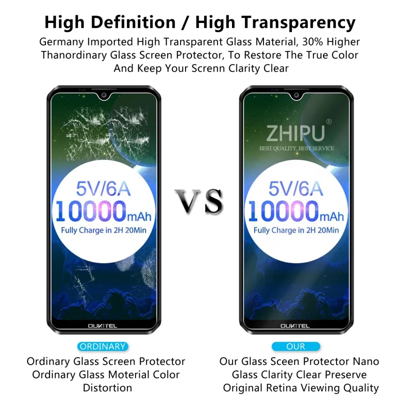 2 шт закаленное стекло для OUKITEL K12 протектор экрана 2.5D 9H Премиум Закаленное