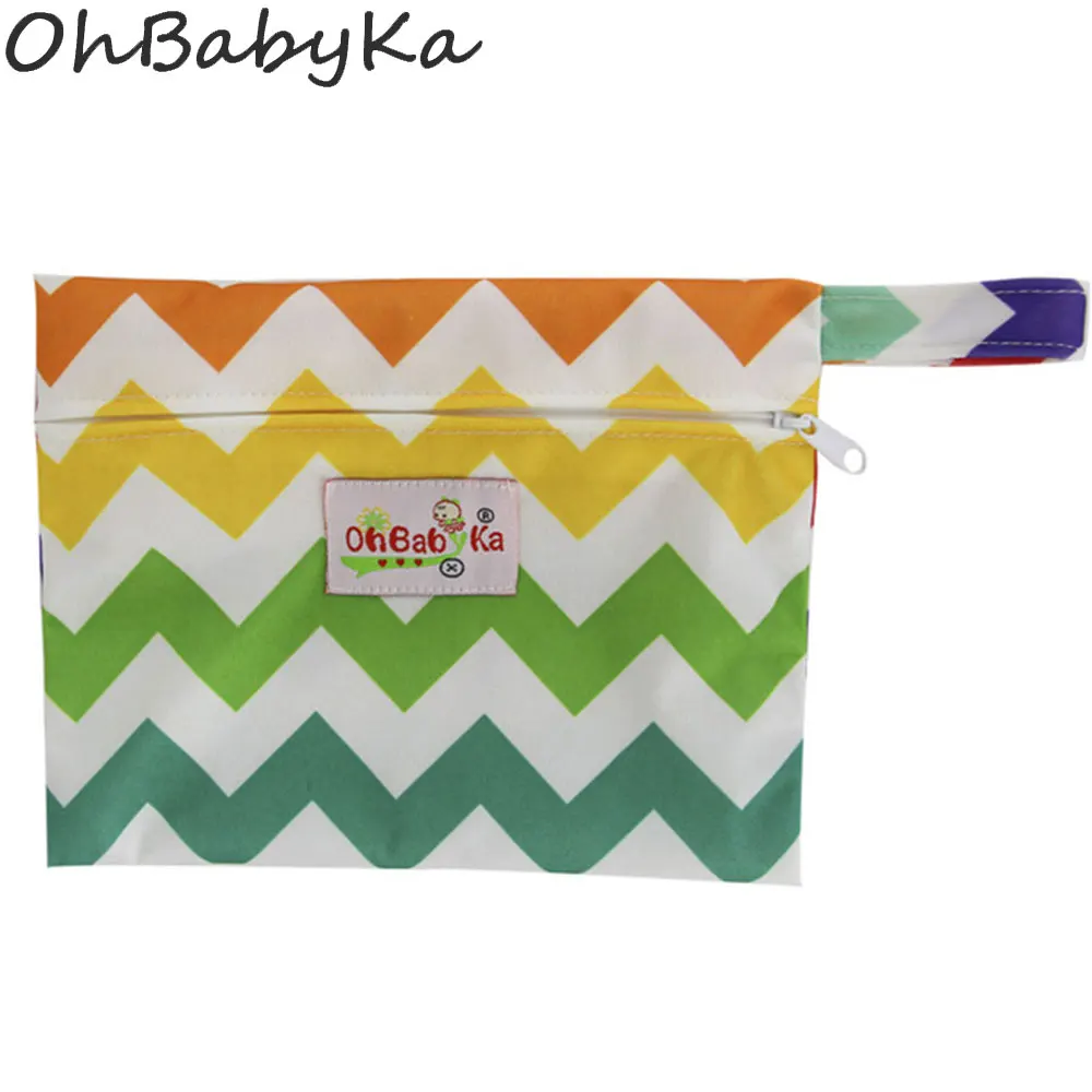 Ohbabyka Mini sac humide pour maman serviette hygiénique réutilisable serviettes menstruelles et coussinets d'allaitement sacs secs humides 18*14CM sac à langer bébé